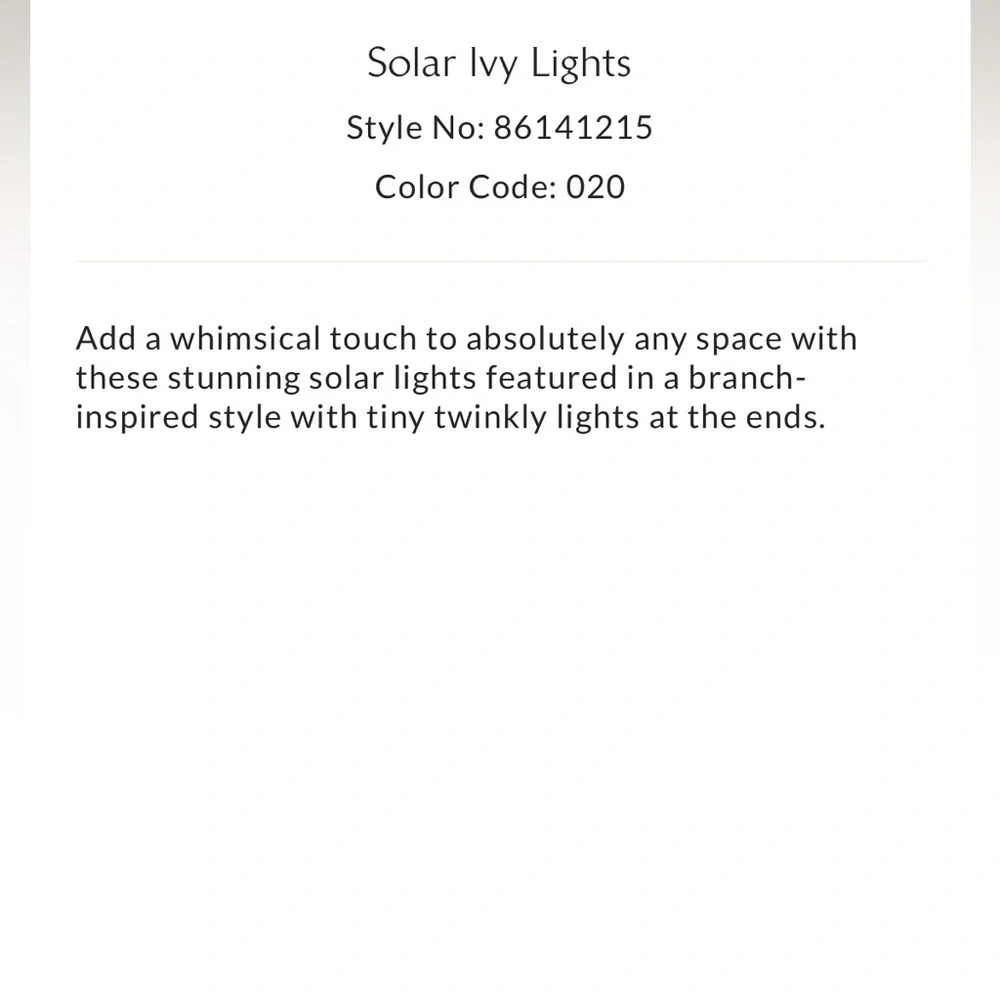Free People Solar Ivy Branch Lights NIB